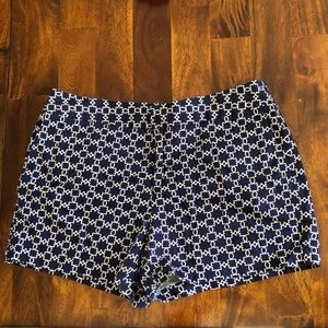 Navy and white print size 10 shorts